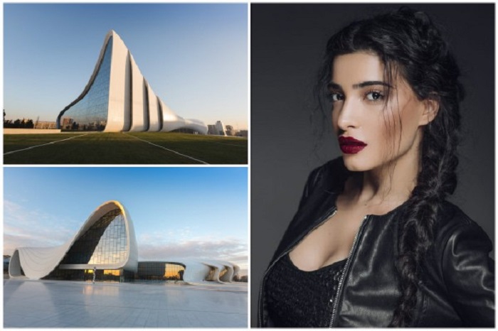 Azerbaijan`s Samra features Zaha Hadid Building in her Eurovision postcard
